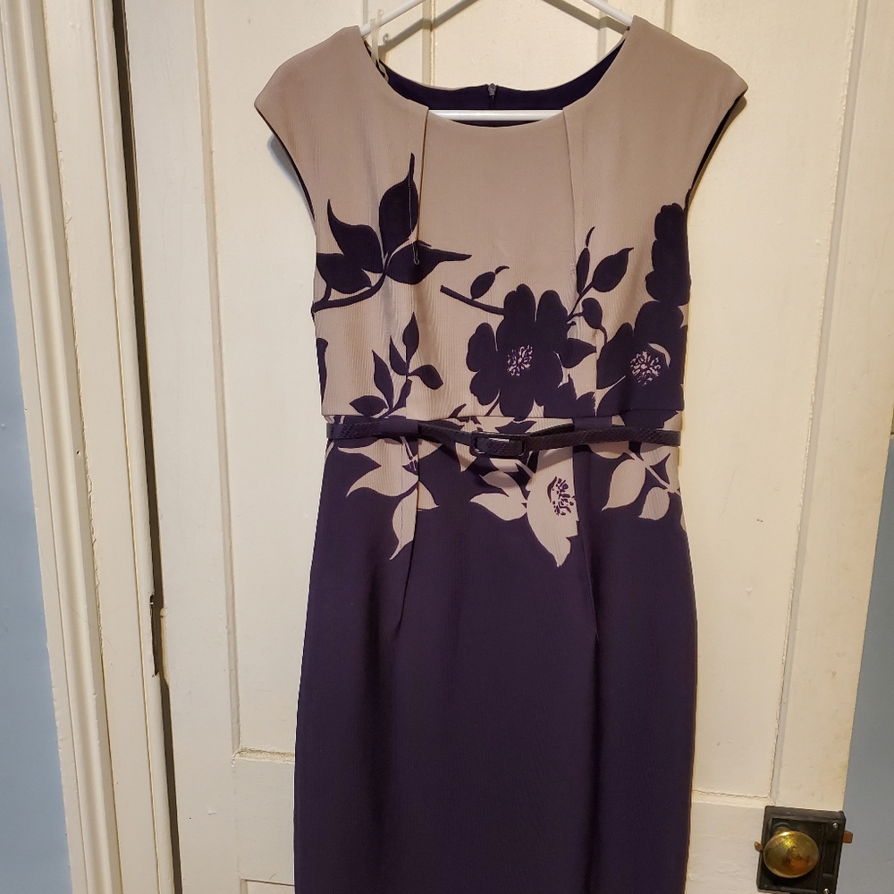 Purple & tan dress